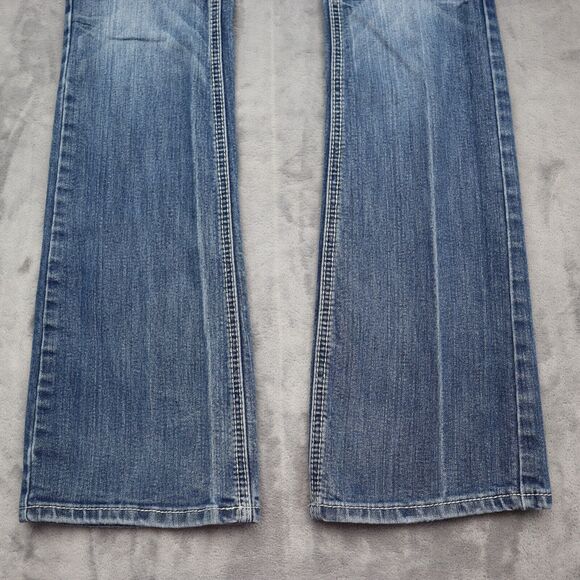 Soundgirl Pants Womens 3 Blue Straight Flat Front Button Zip Pockets Denim Jeans - Picture 13 of 16